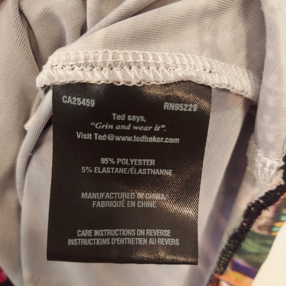 Ted Baker London Racerback Black Abstract Horse Circus Print Tank Top sz 3 US M - Picture 6 of 7